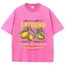 Dámske tričko s potlačou citrónov Oversize štýl Vintage nápis Premium Fresh Pohodlný strih Streetwear Tričko s krátkym rukávom 4