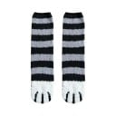 Dámské zimní teplé nadýchané proužkované ponožky EU 36-42 velikost měkké hřejivé bavlna polyester motiv kočičí tlapky pohodlné domácí ponožky 1