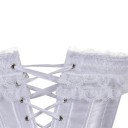 Damski korzet jednobarwny Koronka i kokardki Dekolt w kształcie O Sznurowanie z tyłu Poliester Spandex Elegancki top bez ramiączek 4