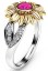 Damski kryształowy pierścionek w kształcie kwiatka J3200 4