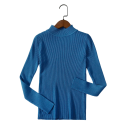 Damski pleciony sweter z bawełny i akrylu z okrągłym dekoltem Elegancki jednokolorowy sweter z długimi rękawami Uniwersalny rozmiar do codziennego noszenia 10