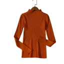 Damski pleciony sweter z bawełny i akrylu z okrągłym dekoltem Elegancki jednokolorowy sweter z długimi rękawami Uniwersalny rozmiar do codziennego noszenia 17