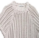 Damski pleciony sweter z krotkim rekawem Zawiązywanie na sznurki po bokach Jednokolorowy elegancki top z okrągłym dekoltem Poliester Rozne kolory 8