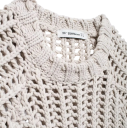 Damski pleciony sweter z krotkim rekawem Zawiązywanie na sznurki po bokach Jednokolorowy elegancki top z okrągłym dekoltem Poliester Rozne kolory 11