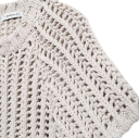 Damski pleciony sweter z krotkim rekawem Zawiązywanie na sznurki po bokach Jednokolorowy elegancki top z okrągłym dekoltem Poliester Rozne kolory 12