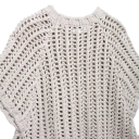 Damski pleciony sweter z krotkim rekawem Zawiązywanie na sznurki po bokach Jednokolorowy elegancki top z okrągłym dekoltem Poliester Rozne kolory 14