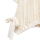 Damski pleciony sweter z krotkim rekawem Zawiązywanie na sznurki po bokach Jednokolorowy elegancki top z okrągłym dekoltem Poliester Rozne kolory 18