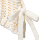 Damski pleciony sweter z krotkim rekawem Zawiązywanie na sznurki po bokach Jednokolorowy elegancki top z okrągłym dekoltem Poliester Rozne 26