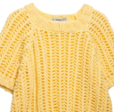 Damski pleciony sweter z krotkim rekawem Zawiązywanie na sznurki po bokach Jednokolorowy elegancki top z okrągłym dekoltem Poliester Rozne 31
