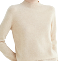Damski sweter pleciony z acetatu i bawelny z okraglym dekoltem Jednobarwny elegancki sweter z dlugim rekawem Uniwersalny rozmiar do codziennego noszenia 1