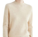 Damski sweter pleciony z acetatu i bawelny z okraglym dekoltem Jednobarwny elegancki sweter z dlugim rekawem Uniwersalny rozmiar do codziennego noszenia 2