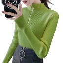 Damski sweter z golfem i półzamkiem Elegancki jednokolorowy sweter z akrylu i bawełny z długim rękawem Wygodny zimowy top w różnych kolorach 17