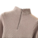 Damski sweter z golfem i półzamkiem Elegancki jednokolorowy sweter z akrylu i bawełny z długim rękawem Wygodny zimowy top w różnych kolorach 2