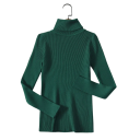 Damski sweter z golfem z bawełny i akrylu Jednokolorowy elegancki sweter dziany z długim rękawem Uniwersalny rozmiar na jesień i zimę 15