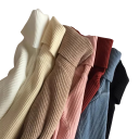 Damski sweter z golfem z bawełny i akrylu Jednokolorowy elegancki sweter dziany z długim rękawem Uniwersalny rozmiar na jesień i zimę 10