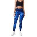 Damskie, barwione metodą tie-dye, bezszwowe legginsy sportowe z wysokim stanem i efektem push-up. Szybkoschnące, elastyczne legginsy. Lekka, oddychająca tkanina. 2