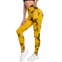 Damskie, barwione metodą tie-dye, bezszwowe legginsy sportowe z wysokim stanem i efektem push-up. Szybkoschnące, elastyczne legginsy. Lekka, oddychająca tkanina. 7