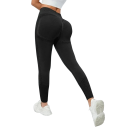 Damskie bezszwowe legginsy push-up do ćwiczeń Czarne legginsy sportowe z efektem modelującym Wygodne elastyczne legginsy na siłownię i jogę 2