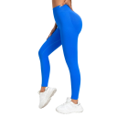 Damskie bezszwowe legginsy sportowe do ćwiczeń fitness z elastyczną talią, modelujące długość do kostki, do jogi i biegania 3