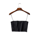 Damskie crop topy Tylne ramiona Wycięcie w kształcie O Jednobarwny krótki top z poliestru i spandexu Elastyczny letni top 6