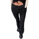 Damskie dżinsy czarne w paski Kapsy Bawełna Poliester Spandex Elastyczne Wygodny krój Nowoczesne slim spodnie na codzienne noszenie 2