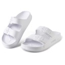 Damskie, elastyczne, lekkie kapcie z ergonomiczną wkładką Letnie buty z dwoma regulowanymi klamrami Wygodne buty zarówno do chodzenia w domu, jak i na zewnątrz w upały 4