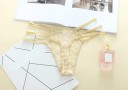 Damskie koronkowe tanga z potrójnymi paskami po bokach Koronkowy przód i gładki bezszwowy tył Elastyczny nylon ze spandexem 4