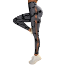 Damskie legginsy bezszwowe z wysokim stanem i efektem tie-dye, z siateczką i elastycznym wzorem z boku, do ćwiczeń fitness 4