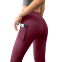 Damskie legginsy fitness z kieszeniami bocznymi Wygodne sportowe spodnie do biegania Elastyczne legginsy do ćwiczeń Joga Trening Rekreacja 5