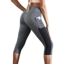 Damskie legginsy sportowe do łydki z kieszeniami, legginsy fitness o wysokiej elastyczności, do ćwiczeń jogi, biegania, dopasowane, odzież sportowa 5