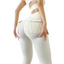 Damskie legginsy sportowe z wysokim stanem i kieszeniami Elastyczne spodnie treningowe Slim Fit Wygodna odzież fitness 10