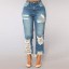 Damskie podarte jeansy typu stretch 3