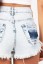 Damskie postrzępione jeansowe szorty z otworami w kieszeniach 3