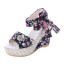 Damskie sandały na platformie z kwiatami 7