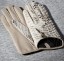 Damskie skórzane rękawiczki ze wzorem wężowej skóry 3