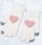 Damskie zimowe rękawiczki z sercem 4