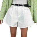 Damskjorts Med Lös Passform Enfärgad Jeanslook Polyester Fickor Avslappnade Sommarshorts För Vardagsbruk 2