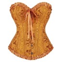 Damskorset Polyester Spandex Knäppning fram Rynkning och rosett Dekorativa detaljer Elegant topp formande figur 7