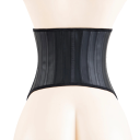 Damskorsett svart Latex Knäppning med hakar Enfärgad Formande midjeband Elegant underkläder som formar kroppen 3