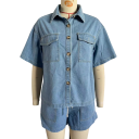 Damskt set jeansskjorta och shorts 4