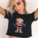 Dámsky čierny crop top s potlačou 5