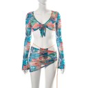 Dámsky crop top a sukňa B915 7
