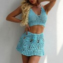 Dámsky crop top a sukňa P766 1