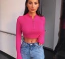Dámsky crop top na zips B82 2