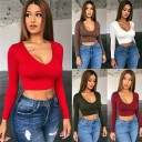 Dámsky crop top s dlhým rukávom B284 2