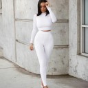 Dámský crop top s dlouhým rukávem a legíny B872 2