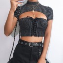 Dámský crop top se šněrováním 2