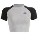 Dámsky crop top sivý 1