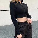 Dámsky crop top so zipsom 2