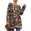 Dámsky dlhý sveter s leopardím vzorom 1